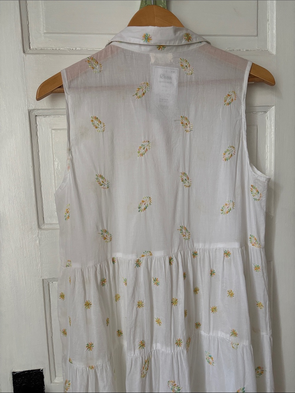 RHEA TIERED MAXI SHIRT DRESS WITH EMBROIDERED FLORALS - Picture 6 of 9